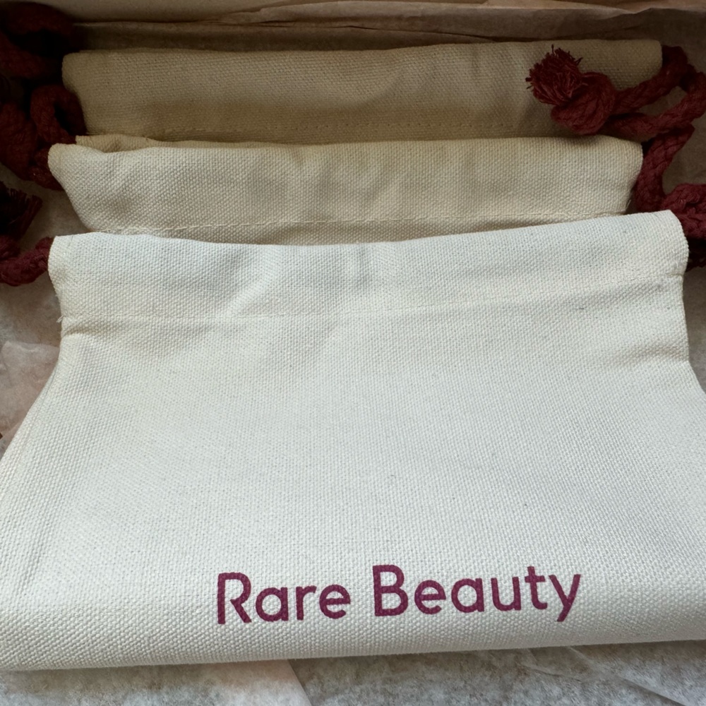 NEW Rare Beauty Canvas Drawstring Makeup Pouch
Bag Set of Three